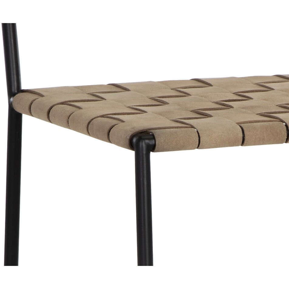 Omari 47 inch Suede Light Tan Leather Barstool